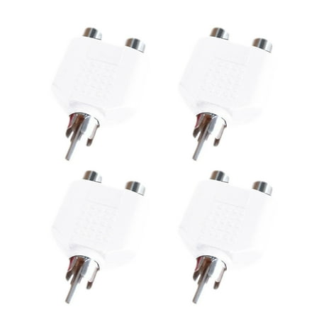 

4×RCA 1 to 2 audio Convert joint color RCA male to 2RCA female RCA converter