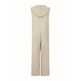 thumbnail image 5 of Sleeveless Hooded Linen Blend Jumpsuit for men, Vacation Beach Loose One Piece Outfit, 5 of 6