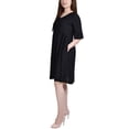 thumbnail image 2 of NY Collection Womens Textured Shift Dress, Black, Petite, P/PS, 2 of 3
