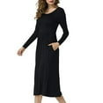 thumbnail image 3 of Vestido largo de Manga larga NikouMX hasta la rodilla con Cuello redondo, 3 of 5