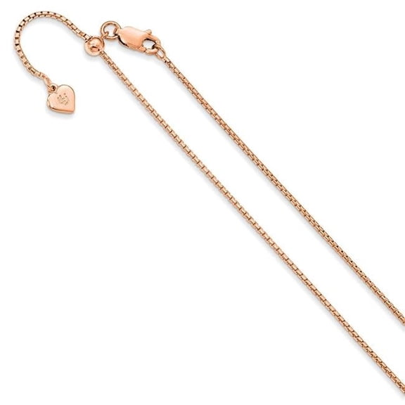 Finest Gold Leslies Sterling Silver Rose Gold-Plated Adjustable 1.25 mm Round 22 in. Box Chain