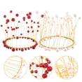 thumbnail image 3 of Shisuyan Cake Crown Toppers Pearl Crown 2Pcs 5.1In Diameter 4In Height, 3 of 9