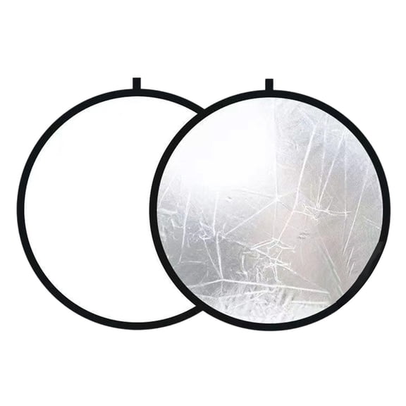 2 in 1 Light Reflectors Board Folding Portable Photographic Equipment Photography Shooting Filler Board 24in Indoor and Outdoor Fill Light Reflection