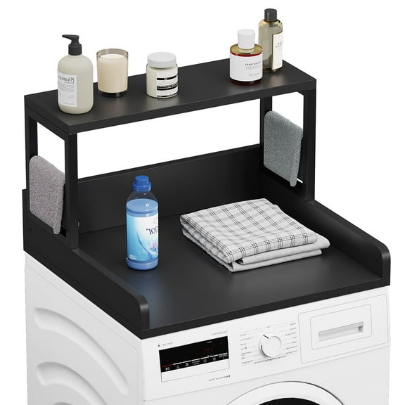 Washer Dryer Countertop, Wooden Countertop for Washer and Dryer, 27.5″L x 27.5″W x 16.7″H(Black)