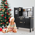 thumbnail image 6 of LAZY BUDDY Wooden Kids Play Kitchen, Toddler Pretend Toy Kitchen Playset with Microwave Oven, Sink, Ice Maker, Gift for Ages 3+, 6 of 12