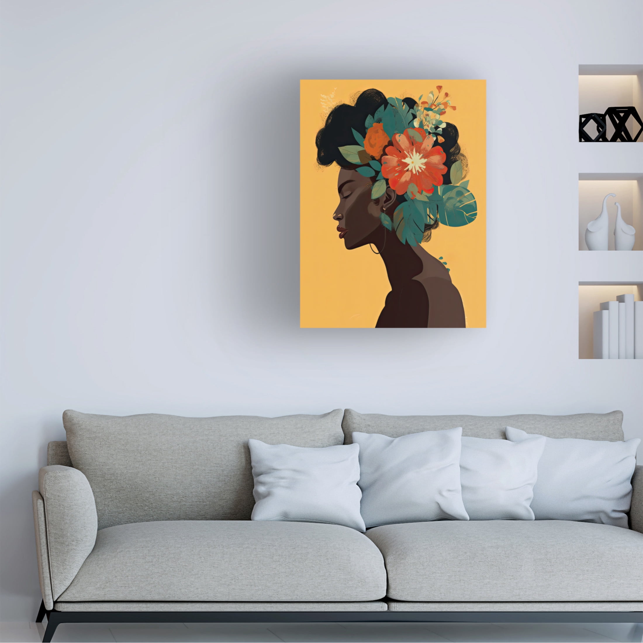 Canvas Wall Art - Sasha 'Profile in Beauty' Wall Art for Living Room, Bedroom, or Office Décor by Trademark Fine Art - 18 x 24 Inches