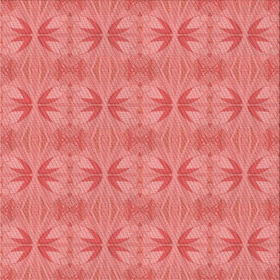 Ahgly Company Indoor Square Patterned Fire Engine Red Area Rugs, 4' Square