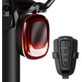 thumbnail image 1 of Luz trasera de bicicleta remota inalámbrica USB-C Luz trasera antirrobo de movimiento inteligente recargable con bocina fuerte Luces intermitentes LED rojas Luz trasera de ciclismo de alto l, 1 of 5