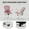 thumbnail image 4 of Solfway Mesh Pink Office Chair, Ergonomic Desk Chair with Adjustable Lumbar Support, 3D Flip-up Arms, Wheels, Rocking Function, 4 of 9