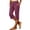 Wine, variant on Capris for Women Solid Color Side Split Pocket Stretch Knit Cropped Pants with A Body Friendly Fit for Active and Casual Wear Pants for Women