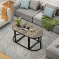 thumbnail image 7 of Oval Coffee Table Set with 2 End Tables - Farmhouse Living Room Furniture, 7 of 7