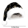 thumbnail image 3 of JeashCHAT Plush Santa Hat Sequin Snowflake Christmas Hat for Adults, Unisex Velvet Comfort Xmas Hat for Christmas New Year Festive Party, Holiday Supplies, Black, 3 of 7