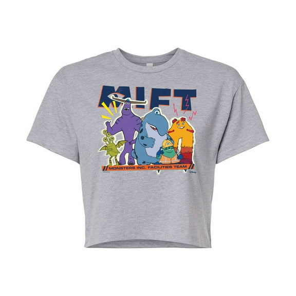 Monsters Inc. - Monster Inc Facilities Team Group - Juniors Cropped Cotton Blend T-Shirt