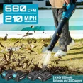thumbnail image 3 of SEESII 40V Leaf Blower Cordless, 680CFM/210MPH Brushless Motor Electric Leaf Blower with 2 * 5200mAh Batteries and 2*Charger, 3 of 18