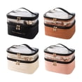 thumbnail image 3 of Multifunction For Women Big Capacity Toiletry Beauty Storage Cosmetic Bag Large Travel Makeup Bag Women Make Up Case Double Layer BLACK, 3 of 8