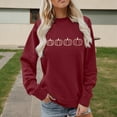 thumbnail image 4 of Halloween Thanksgiving Pumpkin Graphic Sweatshirts for Women Fall Winter Long Sleeve Crewneck Sweatshirt Pullover Tops, 4 of 5