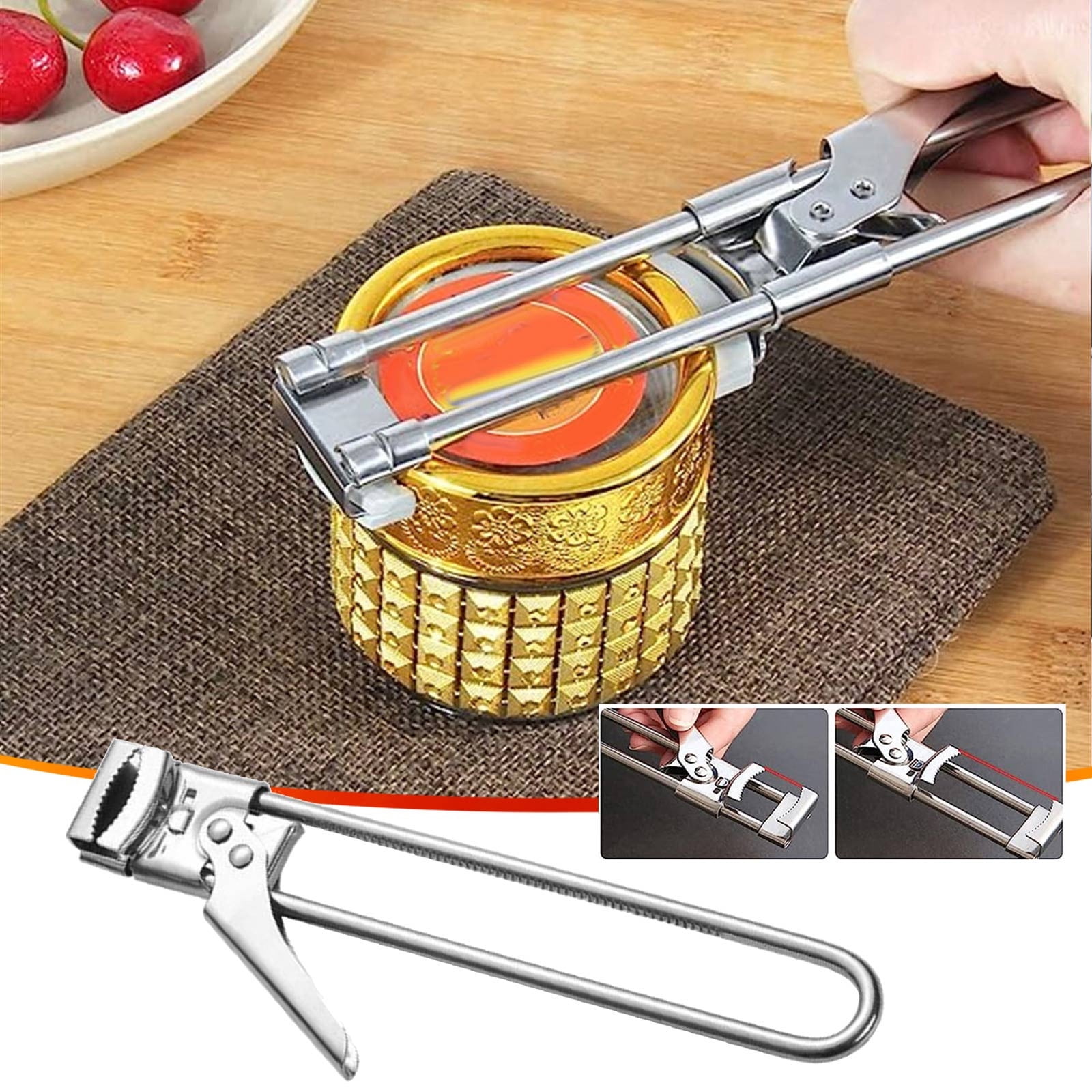 Lunxisen 6 Pcs Adjustable Stainless Steel Jar Opener, New Multifunctional Stainless Steel Can Opener, Opener for Weak Hands, Manual Jar Lid Gripper Bottle Opener Kitchen Accessories