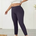 thumbnail image 5 of RYRJJ Women's Plus Size Workout Leggings High Waisted Lounge Tummy Control Gym Yoga Pants Fitness Sport Active Sweat Pants(Navy;XL), 5 of 8