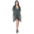 thumbnail image 5 of HAPPY BAY Women's Chiffon Summer Beach Open Front Holiday Kimono Beachwear Duster Cardigans XL-XXL Grey_AB793, 5 of 5