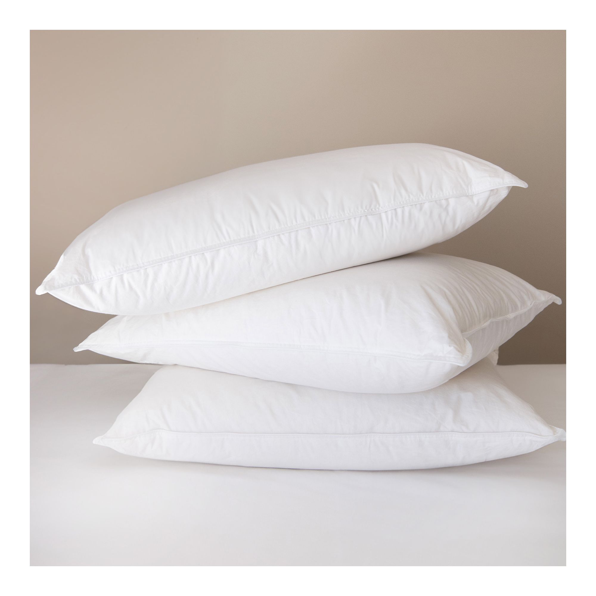 BOKSER Basics Hospitality Hotel Pillow Cotton Cover with Recycled Fill Firm Bulk Case of 10, For Hotels, Rentals, Multi-Property Use