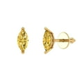 thumbnail image 2 of 1.0 Ct Marquise Cut Studs Yellow Natural Citrine 18K Yellow Solid Solid Gold Everyday Dainty Earrings Push Back, 2 of 7