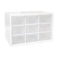 thumbnail image 4 of Organizador de escritorio para manualidades, almacenamiento con minisoporte extraíble de 9 cajones para oficina, hogar, colección, pequeñas pertenencias, manualidades, color blanco, 4 of 5