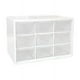 thumbnail image 4 of Organizador de escritorio para manualidades, almacenamiento con minisoporte extraíble de 9 cajones para oficina, hogar, colección, pequeñas pertenencias, manualidades, color blanco, 4 of 5
