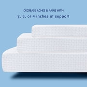 2, 3, or 4 Inch Gel-Infused Memory Foam Mattress Topper with Removable Fitted Cover (3 inch, Queen)
