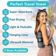 thumbnail image 2 of Toalla Youphoria Outdoors PackLight de microfibra de viaje de 51 x 102 cm, 2 of 9