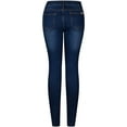 thumbnail image 2 of 2Luver, Women's, Solid Stretchy 5 Pocket Skinny Jeans, Denim Medium, 7, 2 of 3