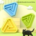 thumbnail image 4 of Greeniant Comedero para mascotas pequeñas de forma Triangular, antiderrames lento, cuencos portátiles antideslizantes para animales, platos antiasfixia, Suministros para gatos Naranja Greeniant PT003993-03, 4 of 6