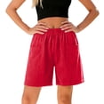 thumbnail image 2 of SOOMLON Flowy Shorts for Women Plus Size Elastic Waist Chino Shorts 5 Inch Inseam Shorts with Pockets Vacation Bottoms, 2 of 6