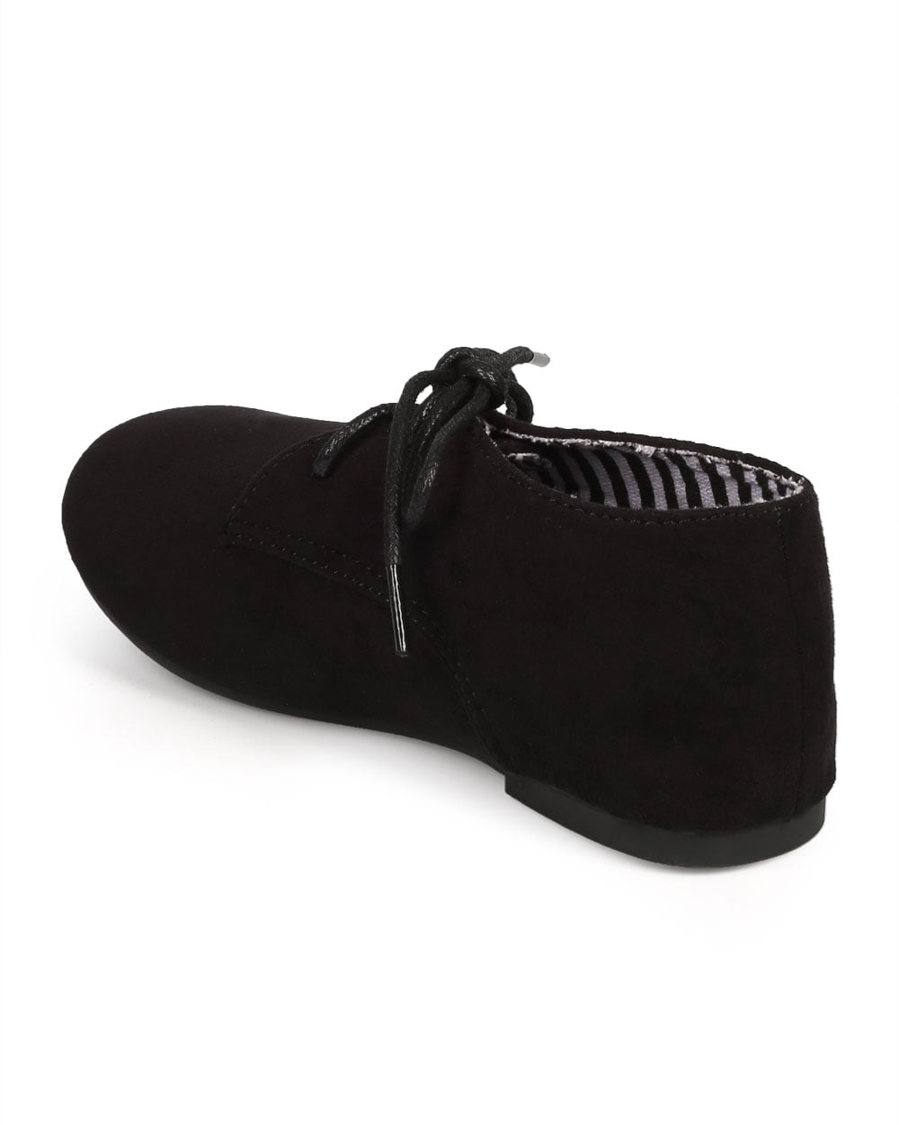 Black Toddler//Little Girl//Big Girl Size: Little Kid 12 Suede Round Toe Lace Up Classic Ankle Oxford Flat DG66