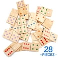 thumbnail image 3 of GSE Games & Sports Expert 5"x2.5" 28 Pieces Multi-Color Dots Giant Wooden Dominoes Game Set with Carry Bag. Family Dominoes Game Set for Outdoor Lawn Yard Games (Small), 3 of 7