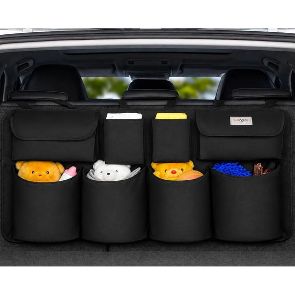 Car Trunk Organizer, LARGE CAPACITY Car Storage Bag with 8 Pockets, 7X Upgraded Trunk Storage Organizer for Car, SUV, Truck, MPV