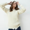 thumbnail image 2 of Women’s Traditional Irish Wool Natural Sweater Size X-Small Made By Aran Woollen Mills, 2 of 4