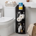 thumbnail image 1 of Pooja Mandir for Home in Usa, Corner Shelf for Living Room,Narrow Bedside Nightstand for Small Spaces,3 Tiered Plant Stand Indoor,Shower Rack for Small Bathroom Storage,Black by AOJEZOR, 1 of 2