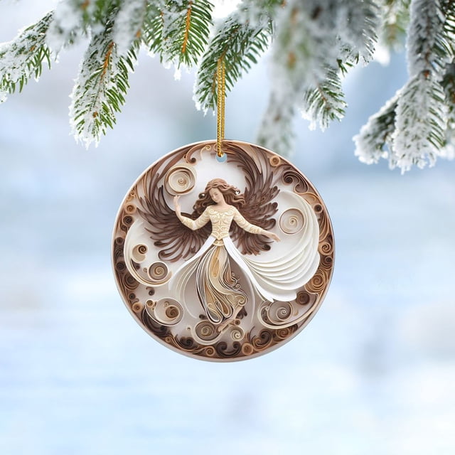 Adornos navideños de la Natividad, adornos cristianos nuevos, ángel navideño para árbol de Navidad y ventana, regalos religiosos católicos para familiares y amigos, adorno festivo para la decoración