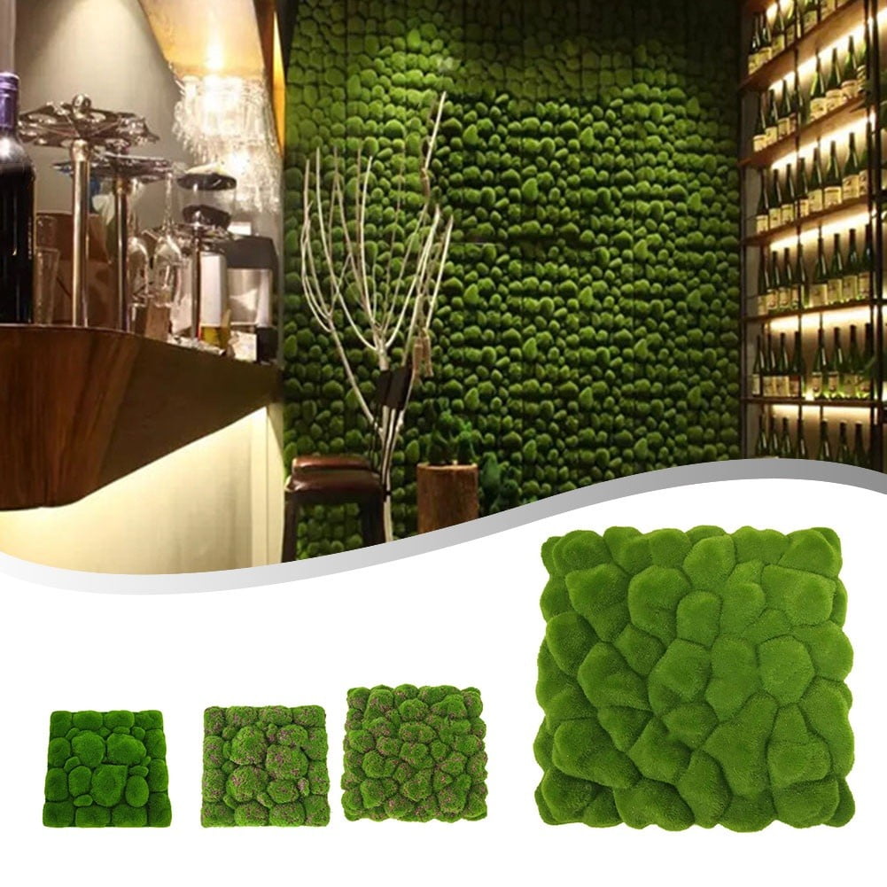 1Pc 30Cm*30Cm Simulated Moss Foam Board Simulated Moss Foam Board Flocking Fake Moss Stone Plant Background Wall Home Décor