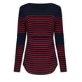 thumbnail image 5 of Bellella Womens Maternity Nursing Tops Comfy Long Sleeve Breastfeeding T-Shirt Autumn Winter Fall Stripe Blouse Tops, 5 of 6