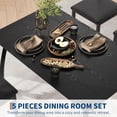 thumbnail image 4 of 5-Piece Dining Table Set for 4, Modern Kitchen Table and 4 Chairs, Space-Saving Metal Frame, for Small Apartment, Dining Room, Black, 4 of 8