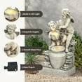 thumbnail image 3 of LuxenHome 30" Resin Angels Water Fountain Outdoor and Indoor, Waterfall Fountains for Garden, Backyard, 3 of 7