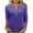Purple, variant on Ahuyic Womens Long Sleeved Blouse V-Neck Fall/Winter Warm Tops For Women, Womens Button V-neck Three Quarter Sleeve 3/4 Sleeve Raglan T-shirt Loose Top,L