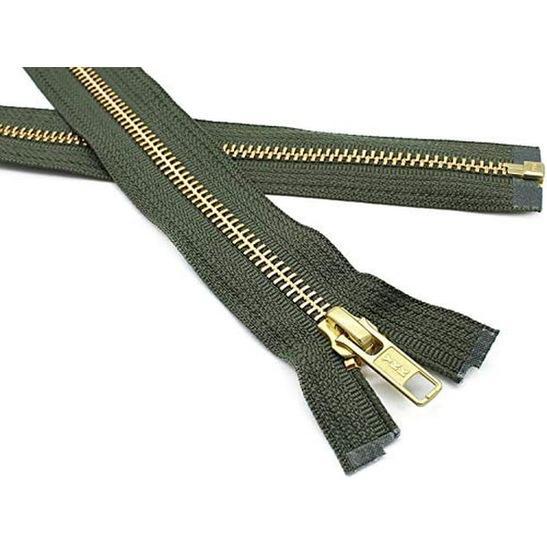 5 Brass Olive Green YKK Medium Weight Jacket Separating Zipper Color
