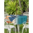 thumbnail image 3 of Outdoor Tablecloth with Umbrella Hole for Patio/Picnic/Party/Camping, Burnt Orange Blue Ombre Waterproof Table Cloth Round Cover Washable, Modern Art Aesthetics Abstract (Dia 54"), 3 of 8