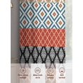 thumbnail image 5 of Boho Colorful Sheer Curtains 96 inches Long 2 Panels Set Striped Ethnic Style Geometric Classical Retro Tiers Sheers Rod Pocket Small Window Short Curtains for Kitchen Cafe, Each 52" W x 96" L, 5 of 7