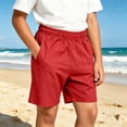 thumbnail image 5 of HAOTAGS Boys Cargo Shorts, Casual Elastic Waist Summer School Uniform Shorts with Pocket Red Size 14, 5 of 9