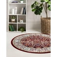 thumbnail image 3 of Rugs.com Rabia Collection Rug – 5' Round Burgundy Low Rug Perfect For Kitchens, Dining Rooms, 3 of 8