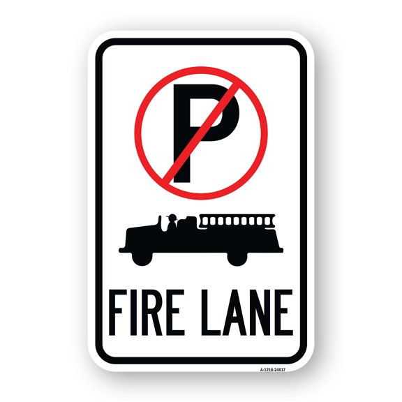 SignMission A-1824-24017 18 x 24 in. Aluminum Sign - Fire Lane with No Parking Symbol & Graphic