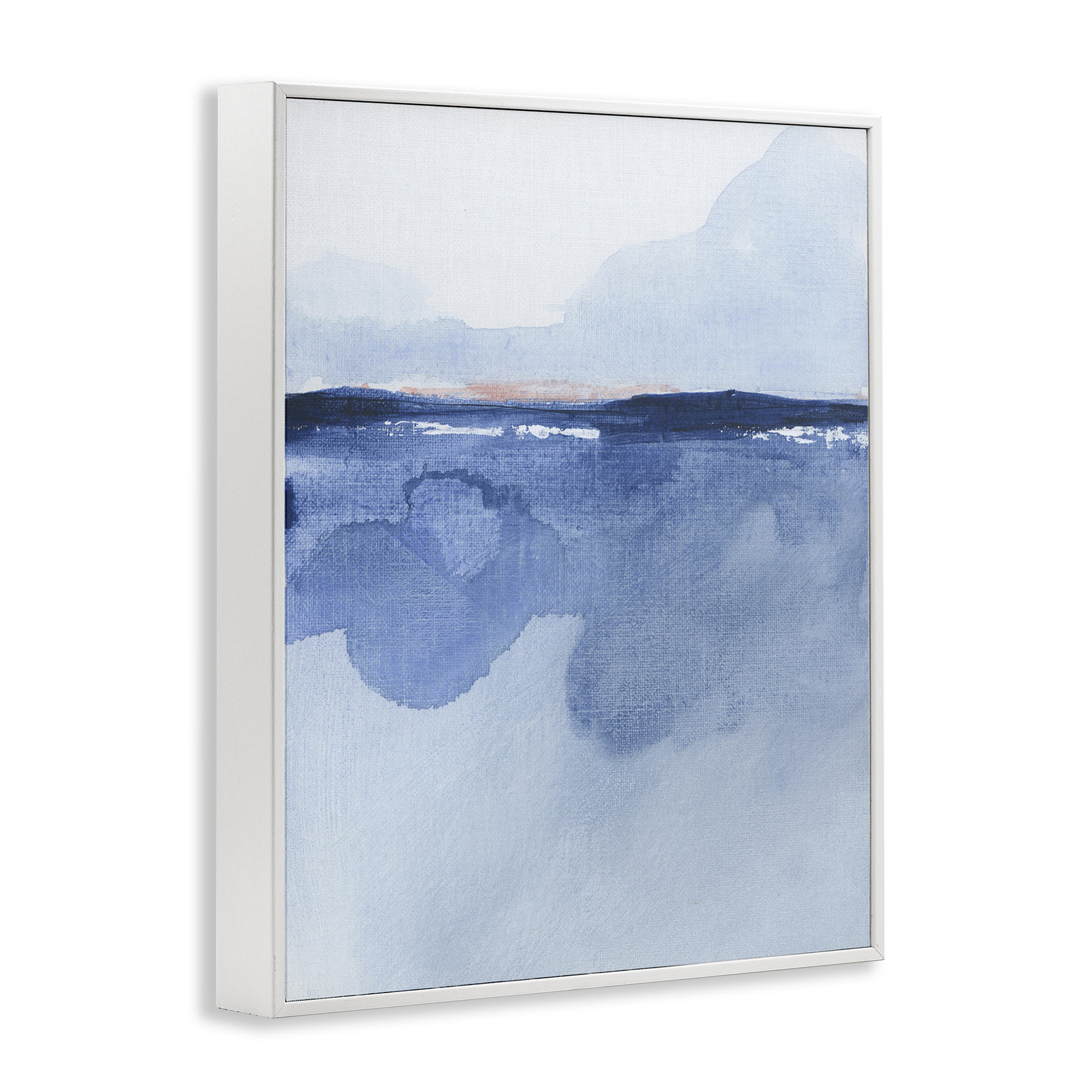Stupell Industries Abstract Fluid Landscape Abstract Painting White Framed Art Print Wall Art, 24 x 30